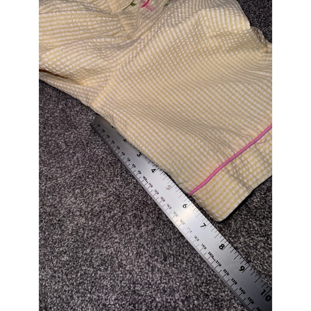 Secret Treasures Women's Yellow Seersucker Embroidered Floral Nightgown - Medium - Picture 8 of 12